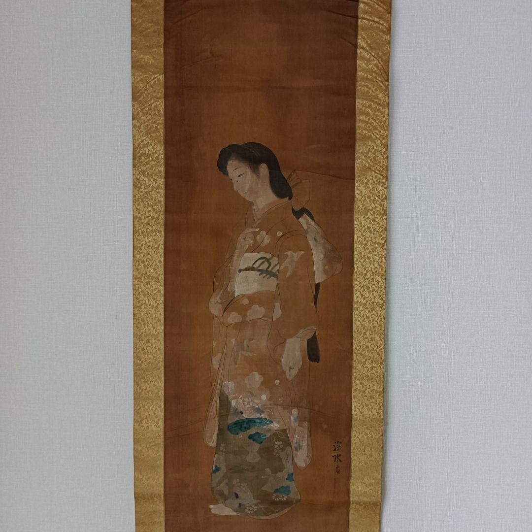 レア 掛け軸 絵 美人画 日本 美術 骨董