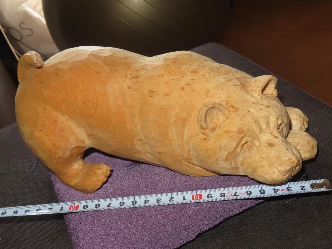 3 金岡作 金岡茂幸？　犬　イヌ 一刀彫　木彫り　木彫刻　アイヌ　北海道