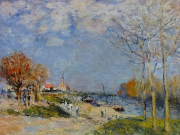 アルフレッド・シスレー、「セーヌ川の岸辺、ルーヴシエンヌ」、希少な画集より