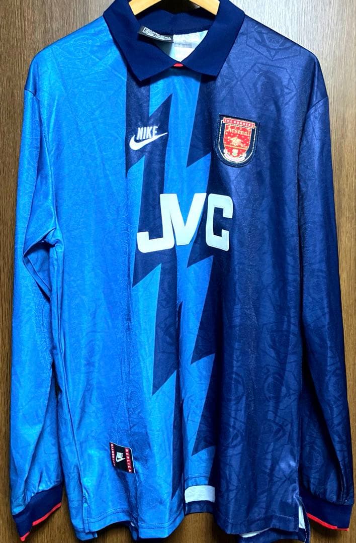 ベルカンプ　アーセナル　95/96 JVC ユニフォーム長袖　SIZE XL