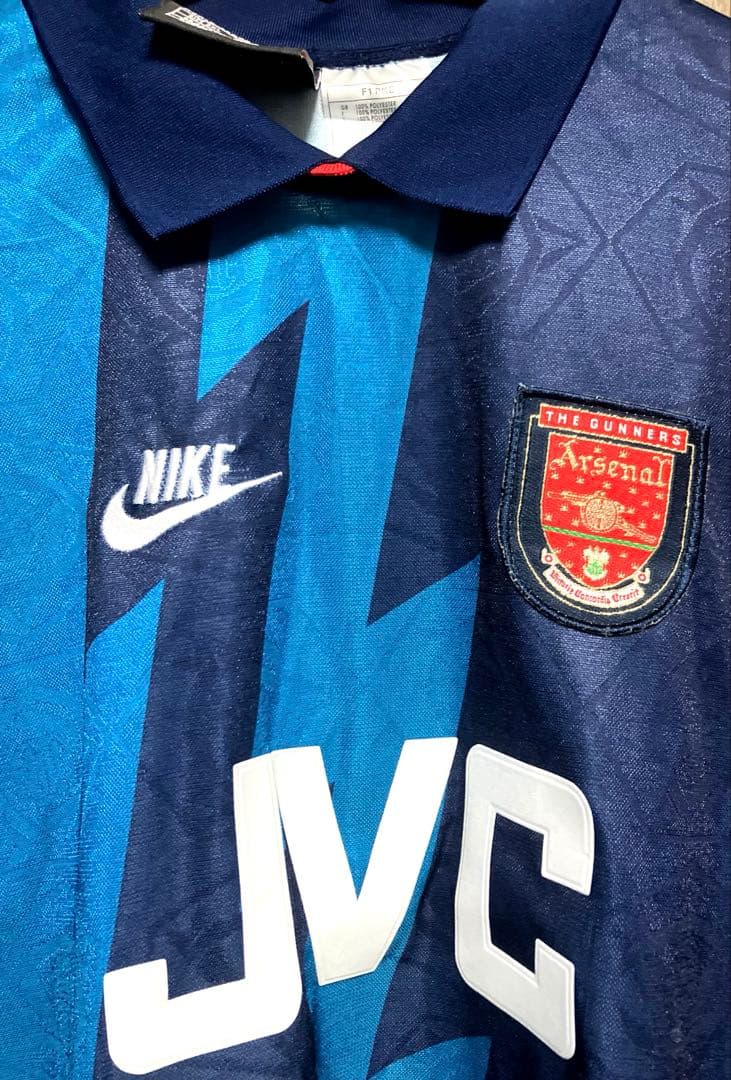 ベルカンプ　アーセナル　95/96 JVC ユニフォーム長袖　SIZE XL