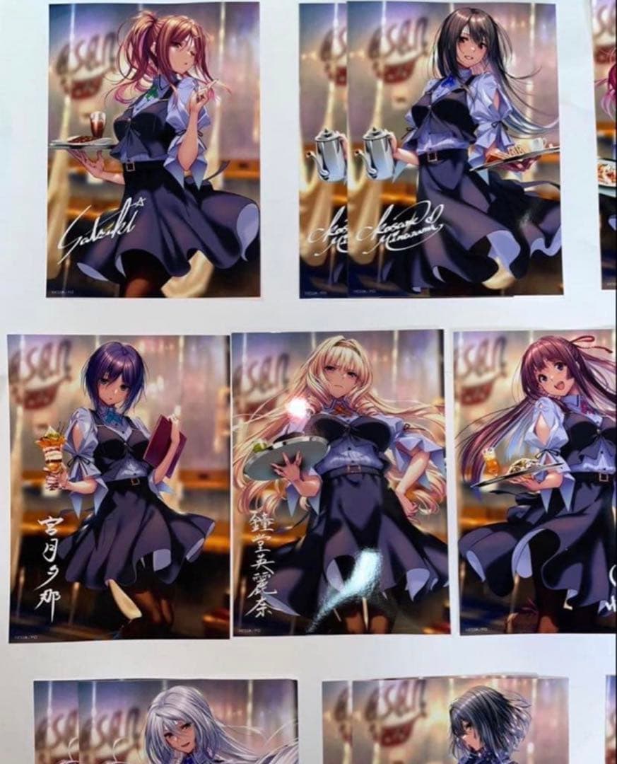 ピロ水 はにかみ彼女 はにかみカフェ ウェイトレスver. ブロマイド 全種