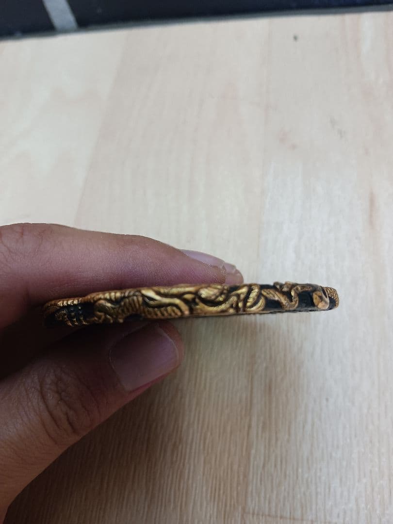 時代物　後藤仙乗作　鍔　鐔　波龍図　刀装具