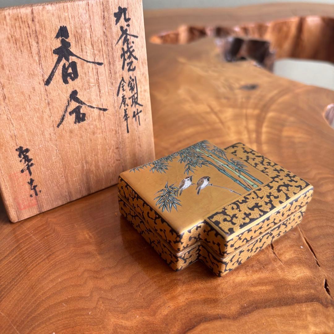 九谷焼 香合 清水翠東作 茶道具 共箱