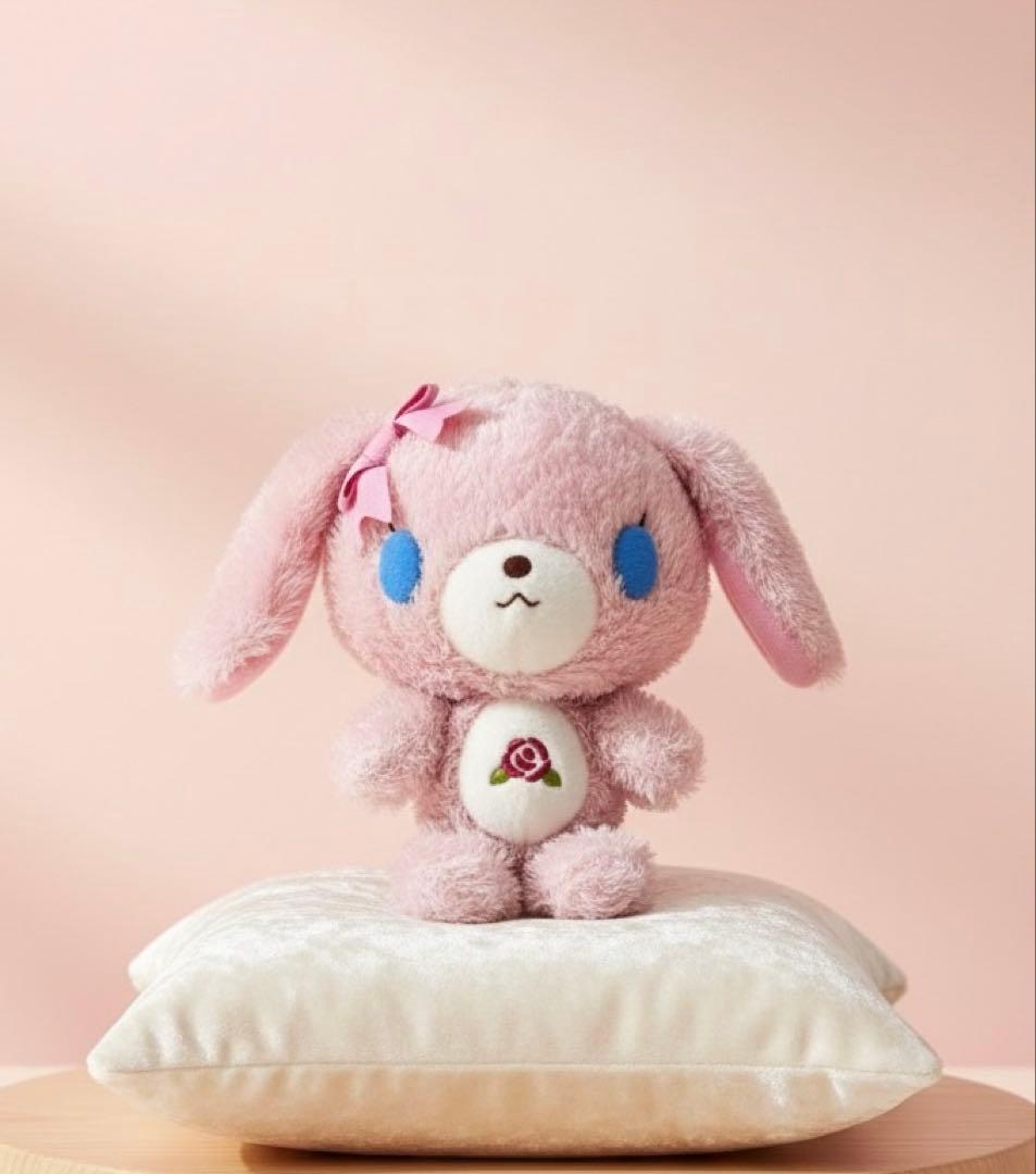 ごく稀少サンリオ　シュガーバニー ぬいぐるみ（ピンク／リボン）