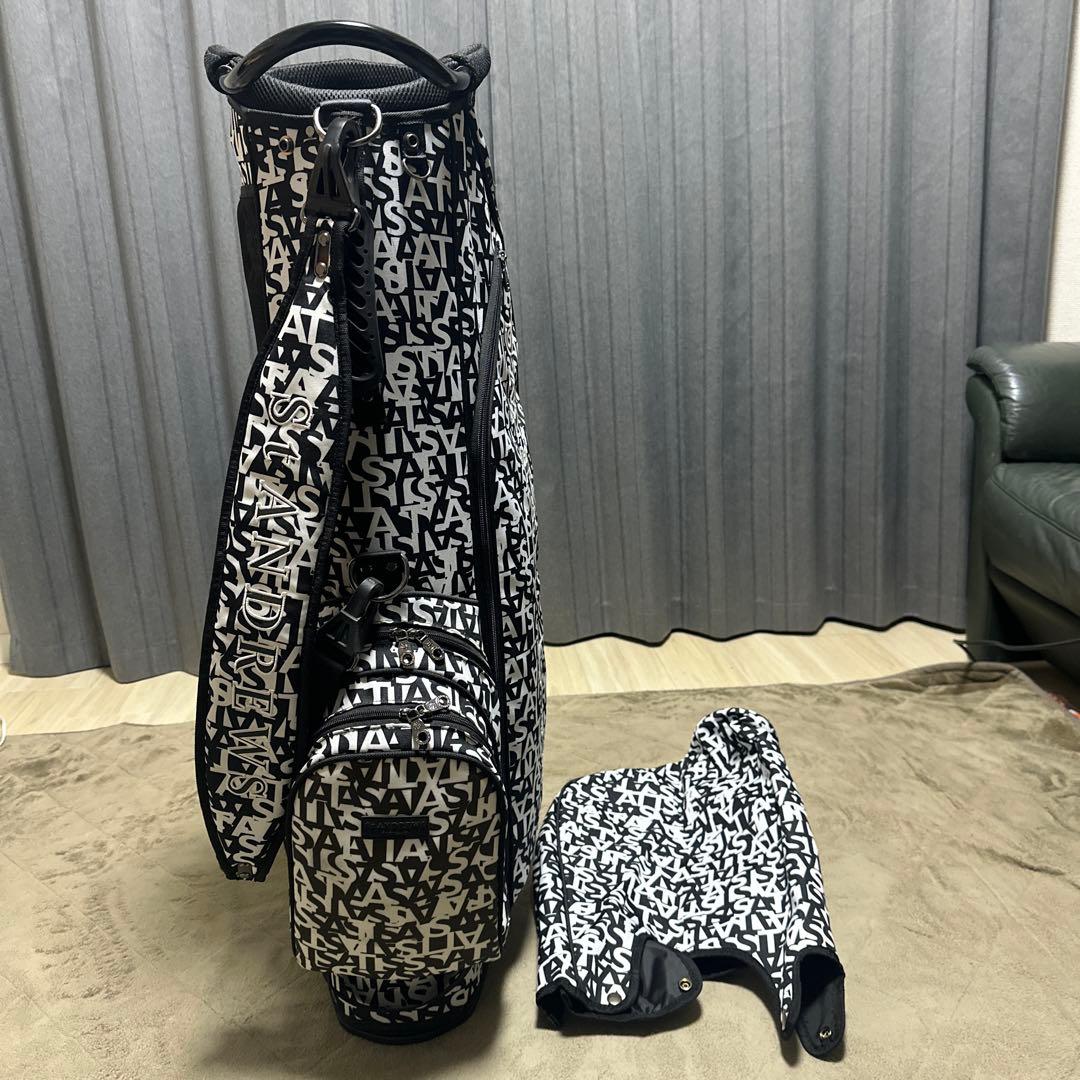 スタンド付きゴルフバッグ 白黒デザイン