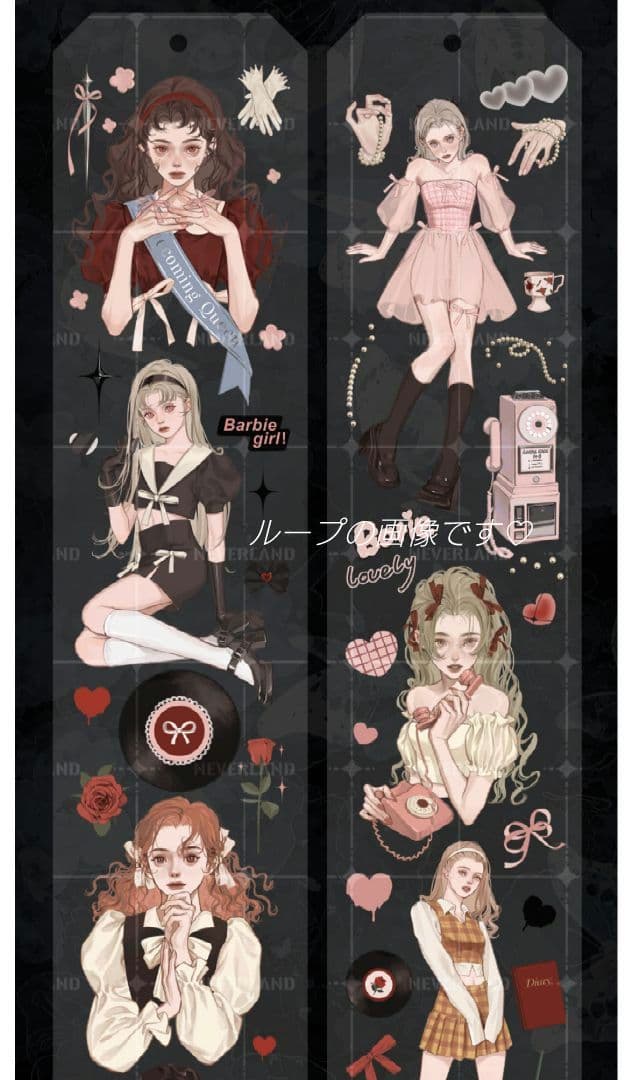 ✩のこり１✩J654＃SEER B·诺(虹光)切り売り海外人物マステ女の子