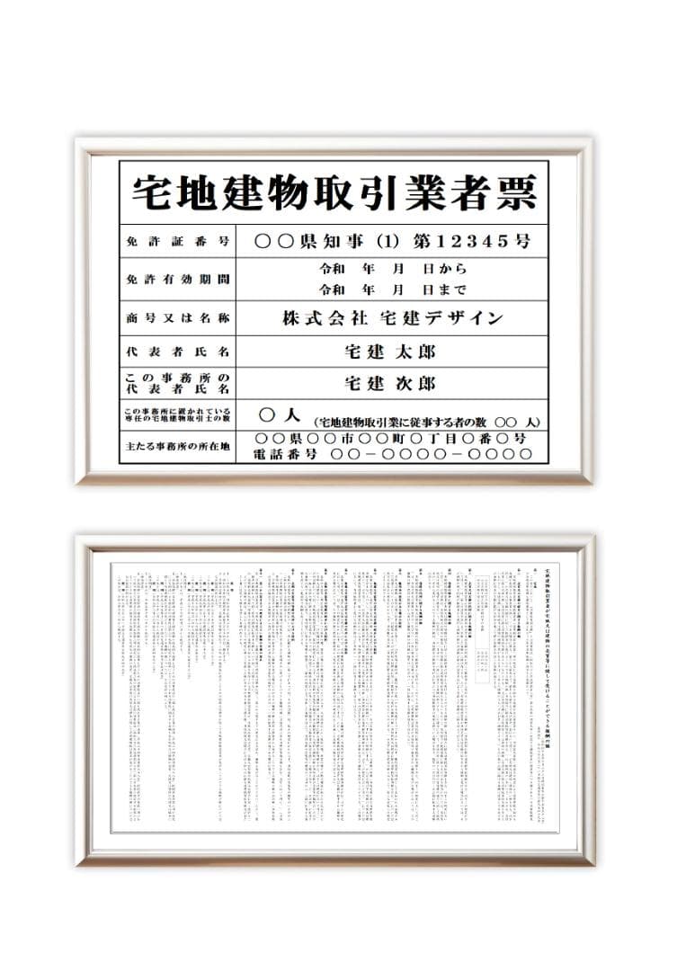 【セット】宅地建物取引業者票　新様式対応（2025年4月改定）　報酬額票　最新版