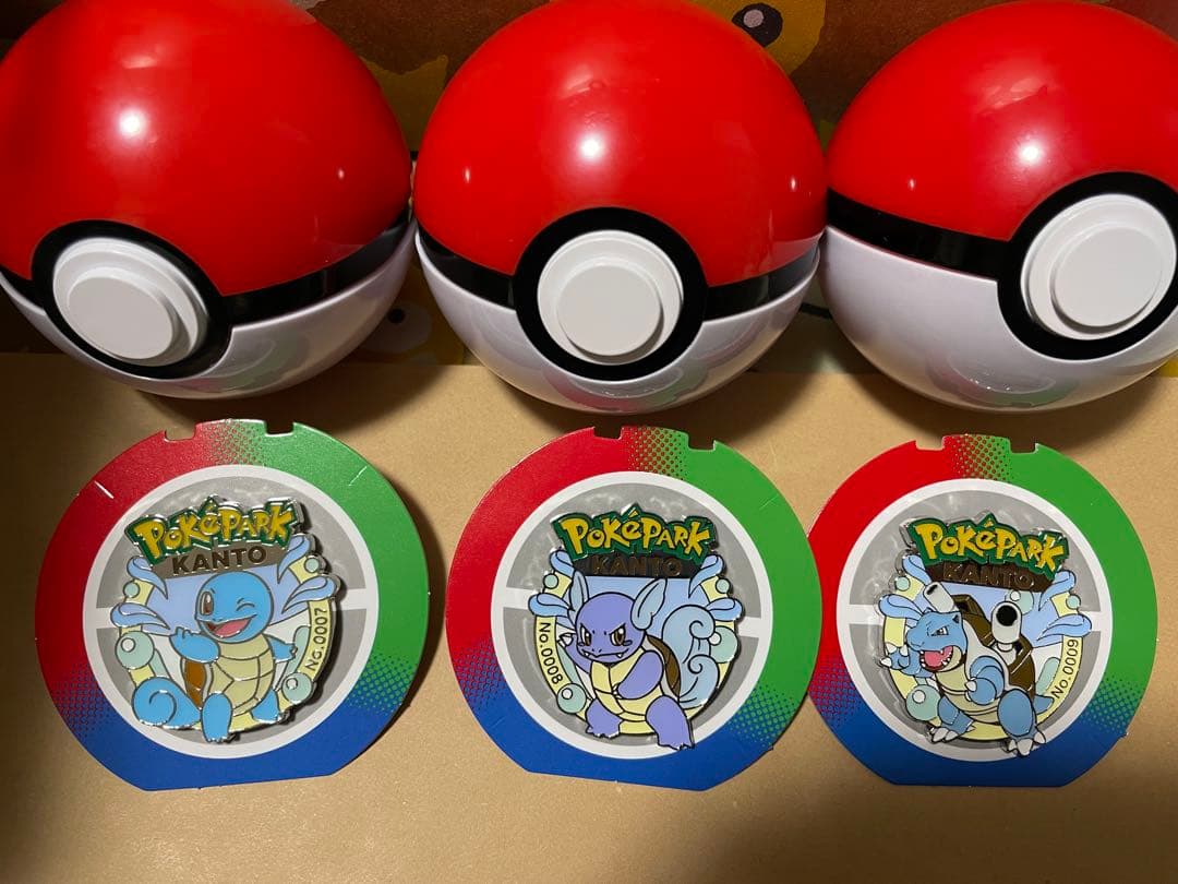 ポケパークカントー　ピンバッチ　ゼニガメ　カメール　カメックス　3体セット