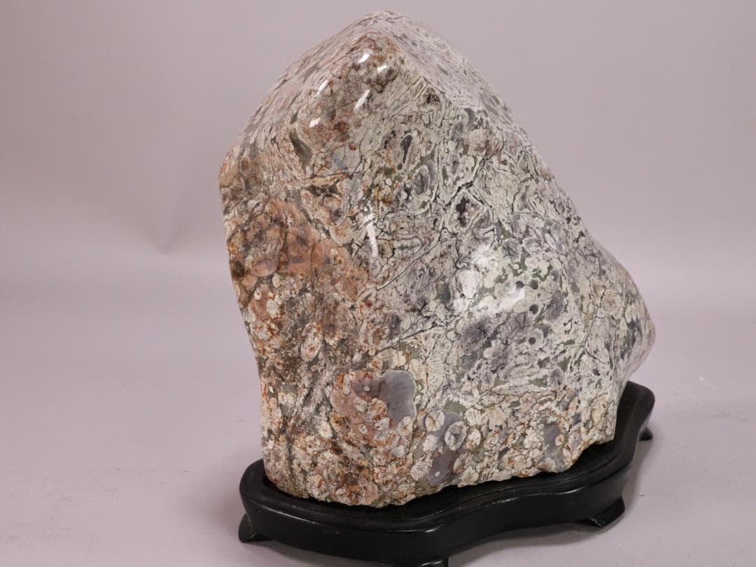 BK216 天然石　鑑賞石　梅花石　花紋石 菊花石 原石 自然石 鉱物 置物