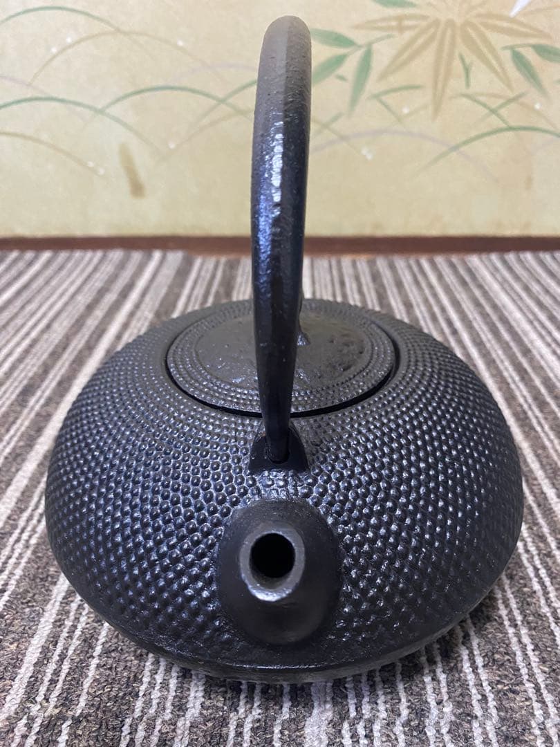 日本製　未使用　特大アラレ鉄瓶　鉄瓶　鉄器　 急須　茶道具　鉄鋳物製　イシガキ産
