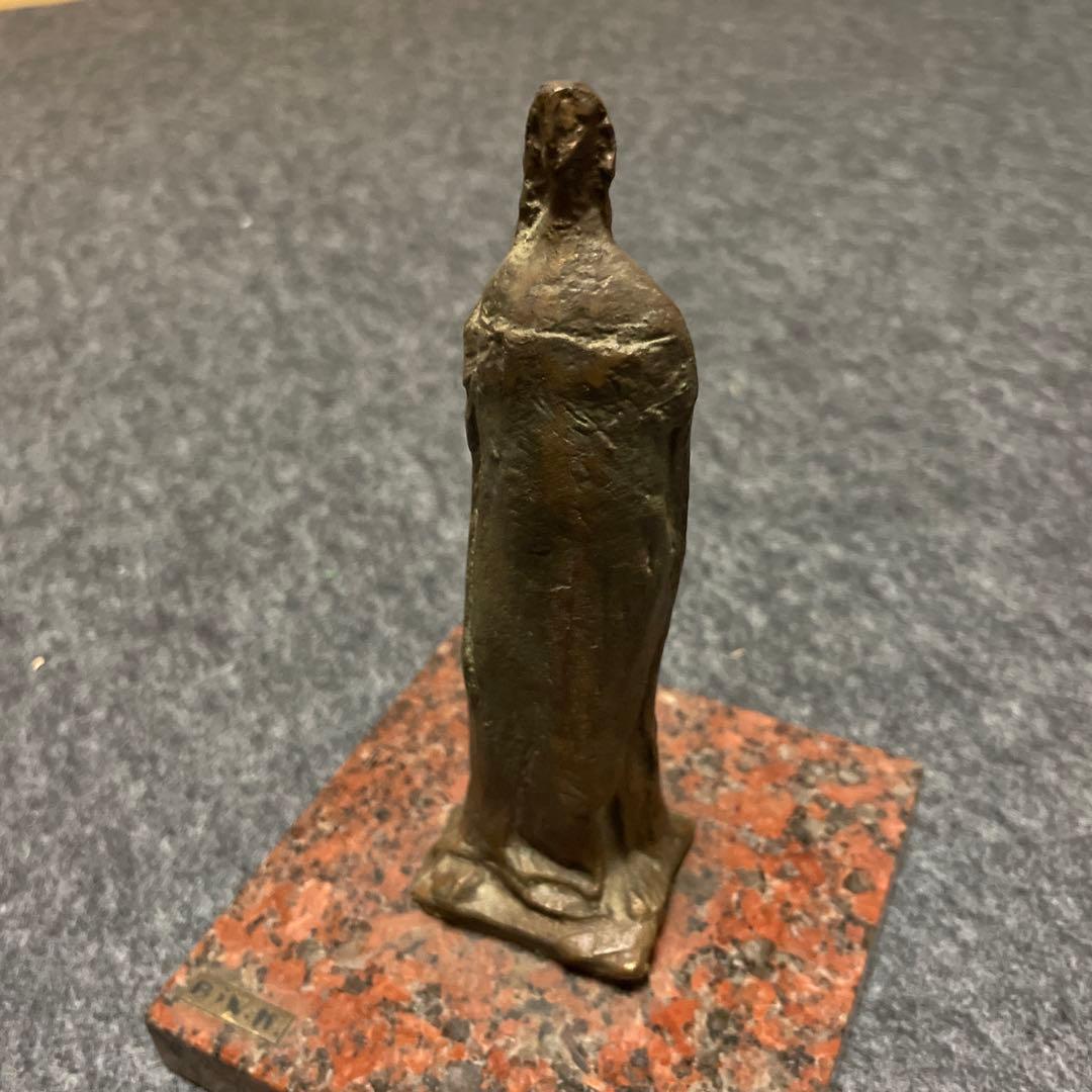 美術品　アート　アンティーク　金属製象　台座石