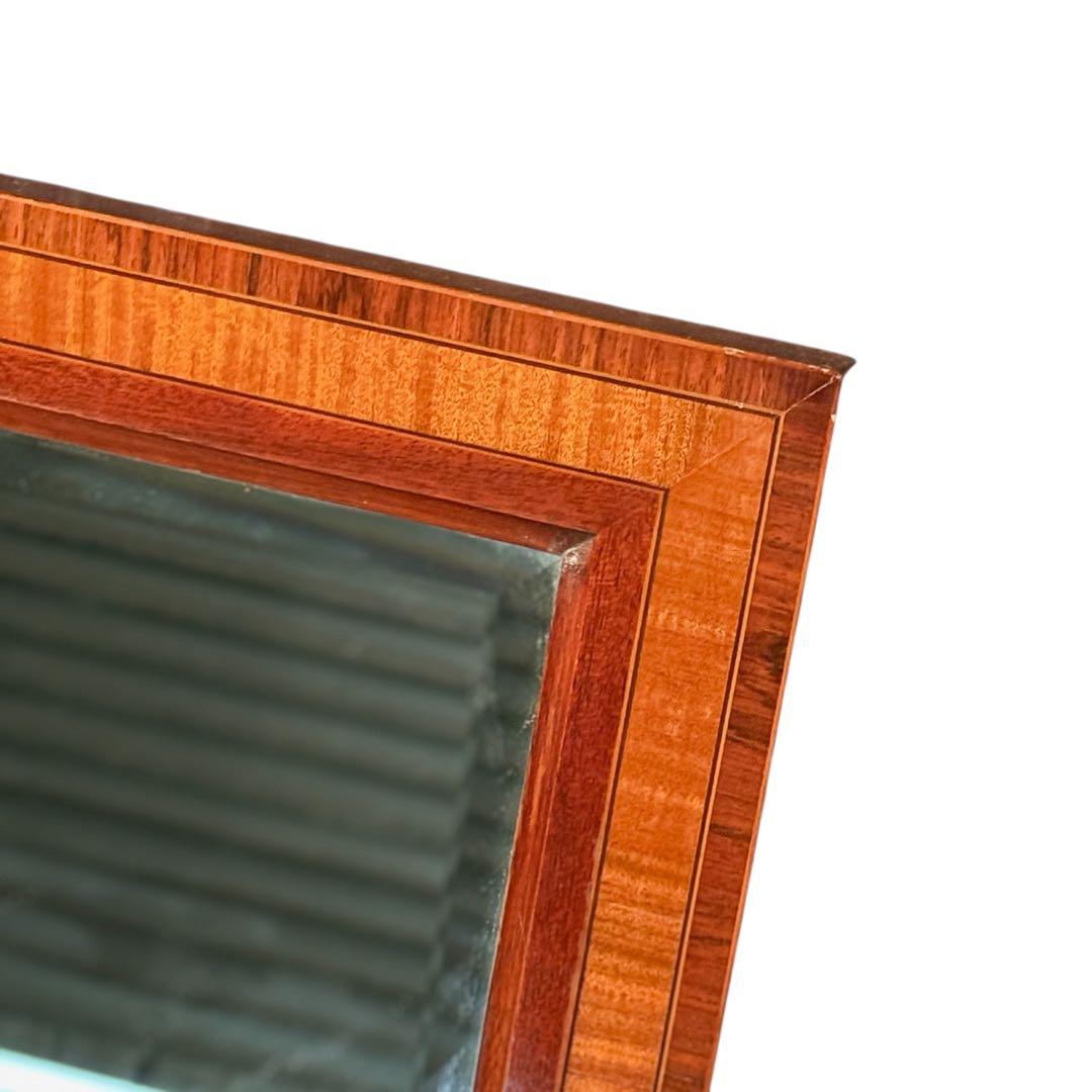 HR583 【希少アンティーク】マホガニー　ウッドウォールミラー