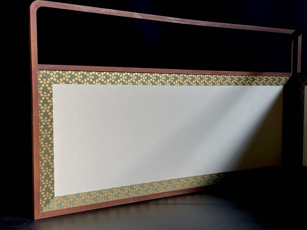 「祖」 利休梅 銀紙散らし 両面 上透かし 風炉先屏風 茶道具 （127②）