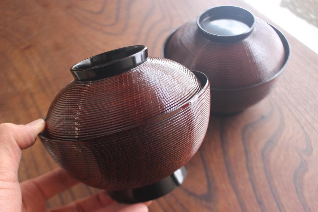 時代逸品！極上千筋糸目に優美な見返し唐草蒔絵の映えるお椀2点（検輪島塗雑煮