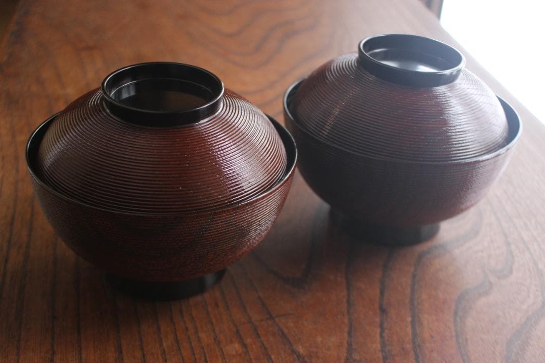 時代逸品！極上千筋糸目に優美な見返し唐草蒔絵の映えるお椀2点（検輪島塗雑煮