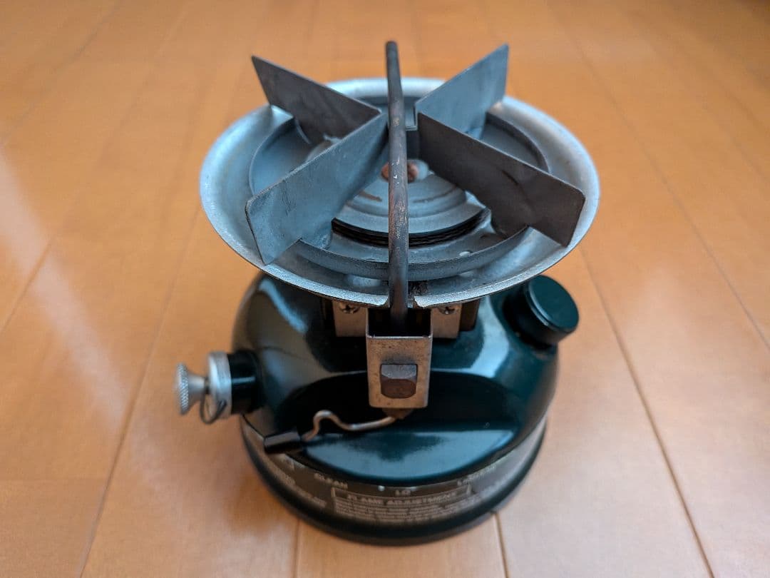コールマン508 ツーレバーガソリンストーブ完動品とヒーターアタッチメントセット