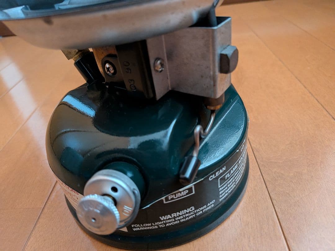 コールマン508 ツーレバーガソリンストーブ完動品とヒーターアタッチメントセット