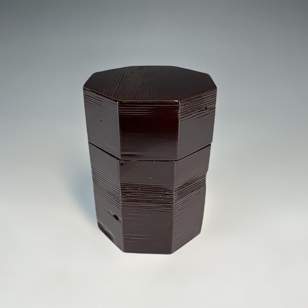 【中古品】茶道具　不賢斎造　八角茶器　国宝待庵古材を以て　武田士延書付（共箱）