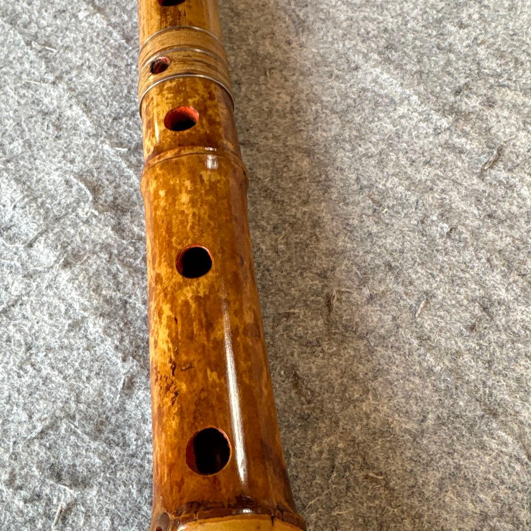254尺八　真山銘⭐️一尺九寸管　歌口金巻き真山銘ニ印