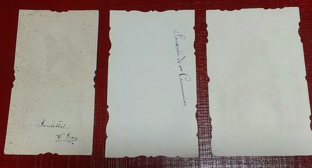 ❀フランスアンティーク　美しい リボントップ ミニ フォトフレーム♪布・カード付