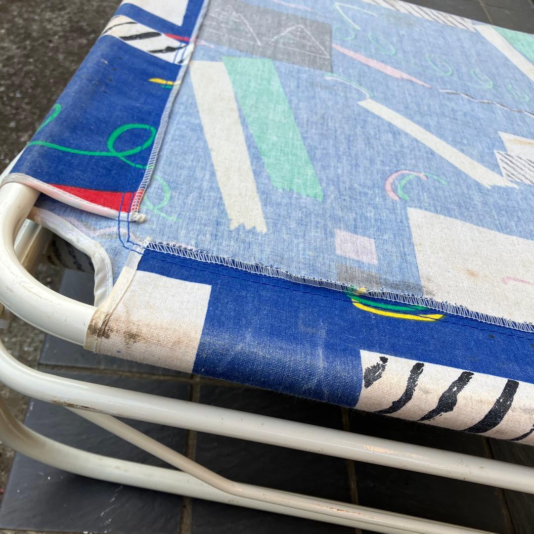 【昭和レトロ】折りたたみ式 サマーベッド ビーチチェア アウトドアチェア