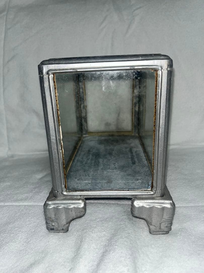 アンティーク ガラスディスプレイケース　ブリキ製水槽　古道具