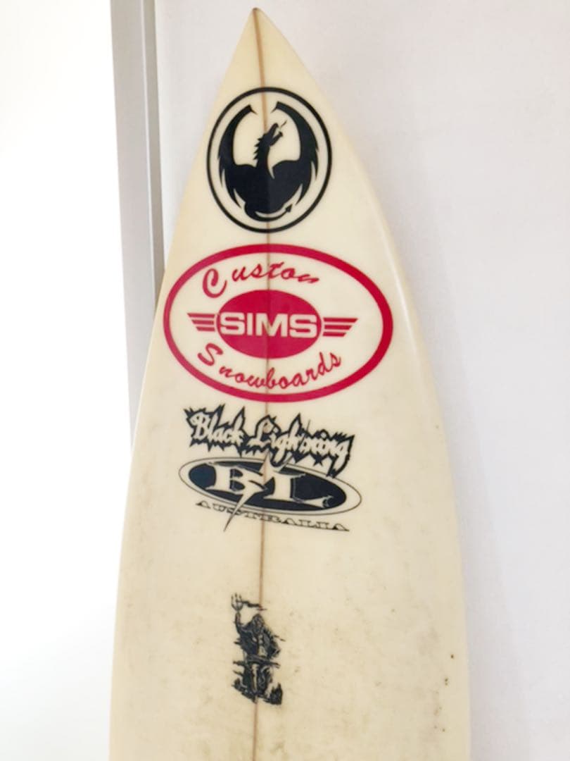 中古　ブラックライトニング　サーフボード　ビギナー向け