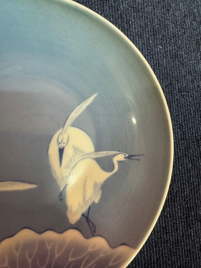 2007 其泉　染付白鷺文皿1客　蛸唐草文高台盃1客　未使用