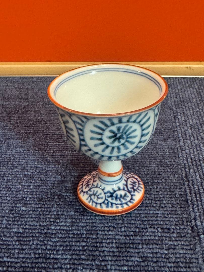 2007 其泉　染付白鷺文皿1客　蛸唐草文高台盃1客　未使用