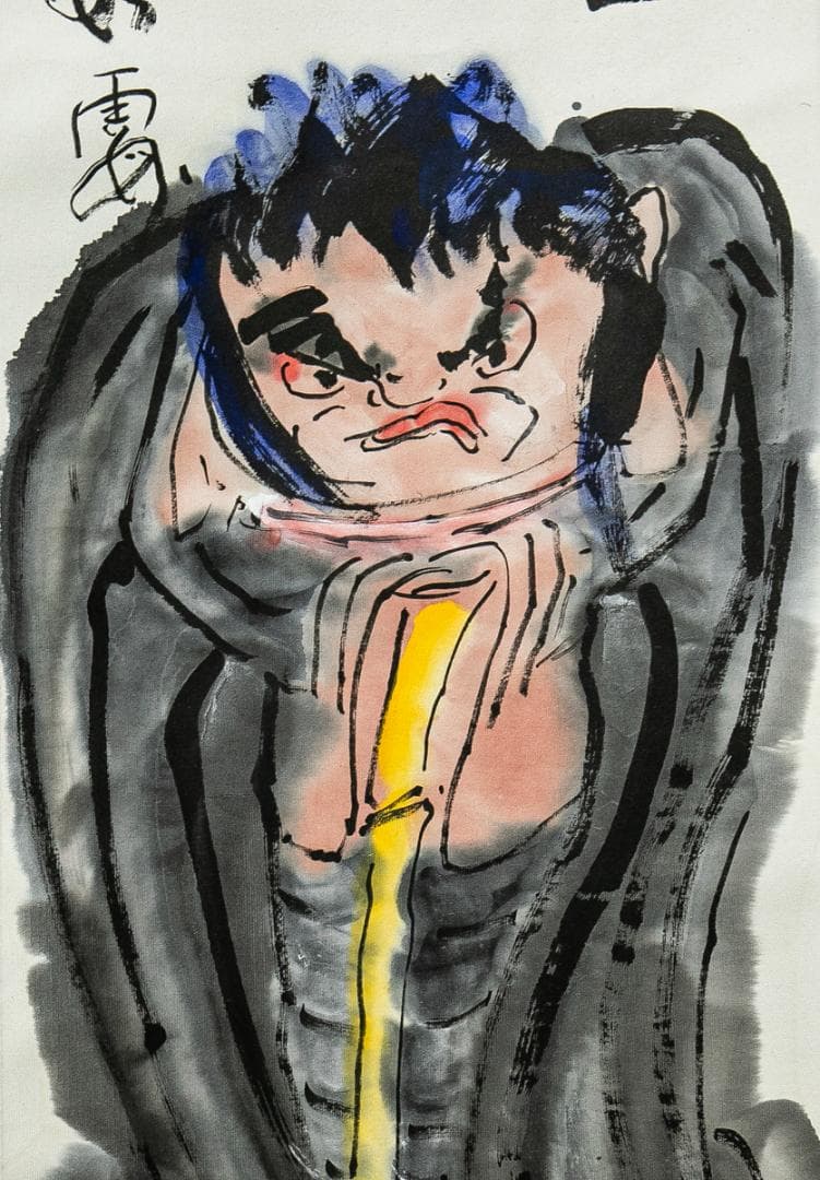 掛軸-1595　東大寺　清水公照　三月江上路　寒山詩　共箱