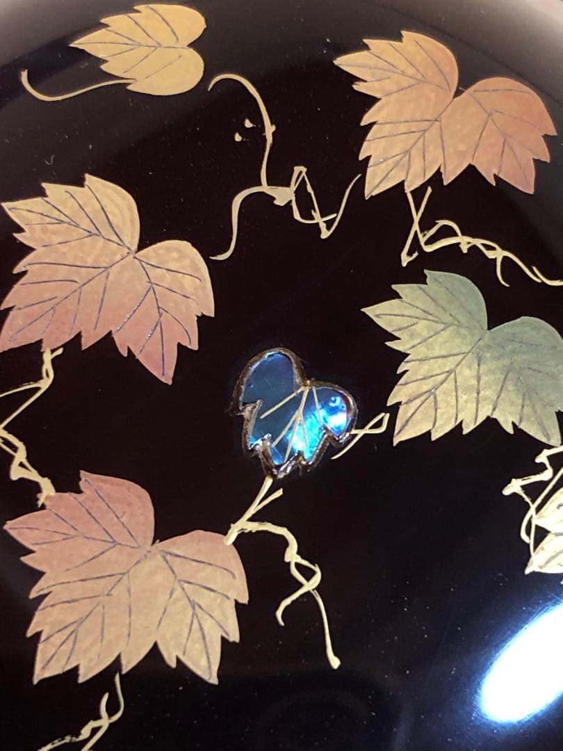 《R》茶道具 蔦蒔絵 螺鈿 宗香作 木製漆器 共箱　260116き4