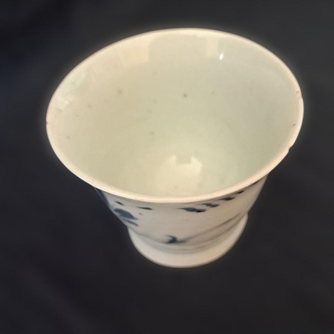 「400年前のロマン！ 初期伊万里 蕎麦ちょこ」 染付猪口(直径8cm) 骨董ア