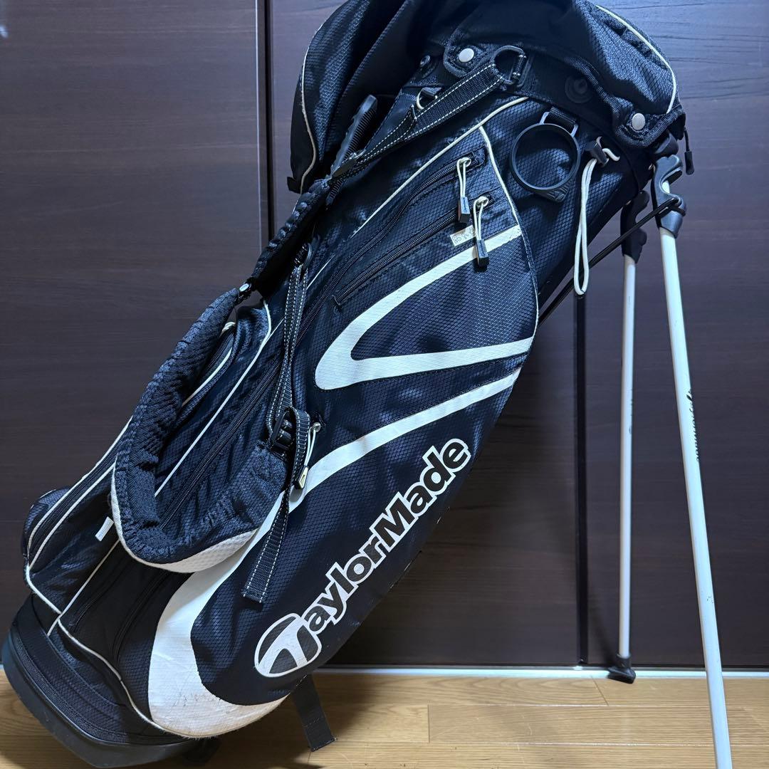 TaylorMade キャディバッグ ゴルフバッグ スタンド式 黒/白