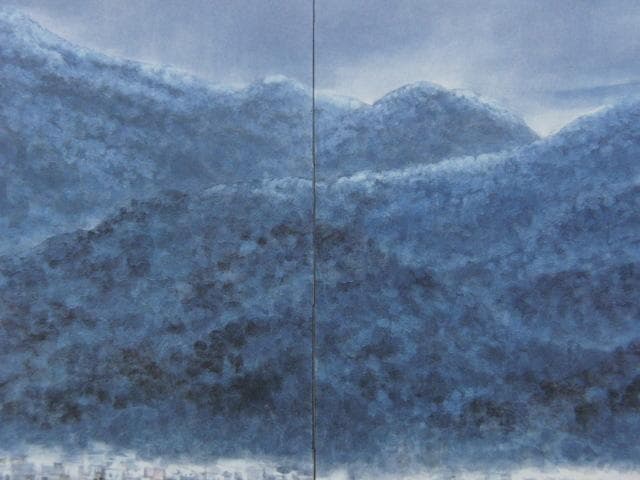 福本達雄、【雪止む（部分）】、希少な額装用画集より、新品額装付