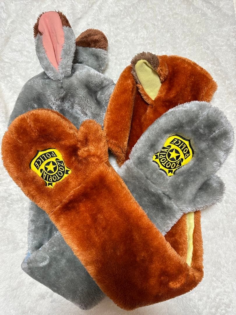 ディズニー　マフラーキャップ　ジュディ　ニック　ファンキャップ　ズートピア　レア