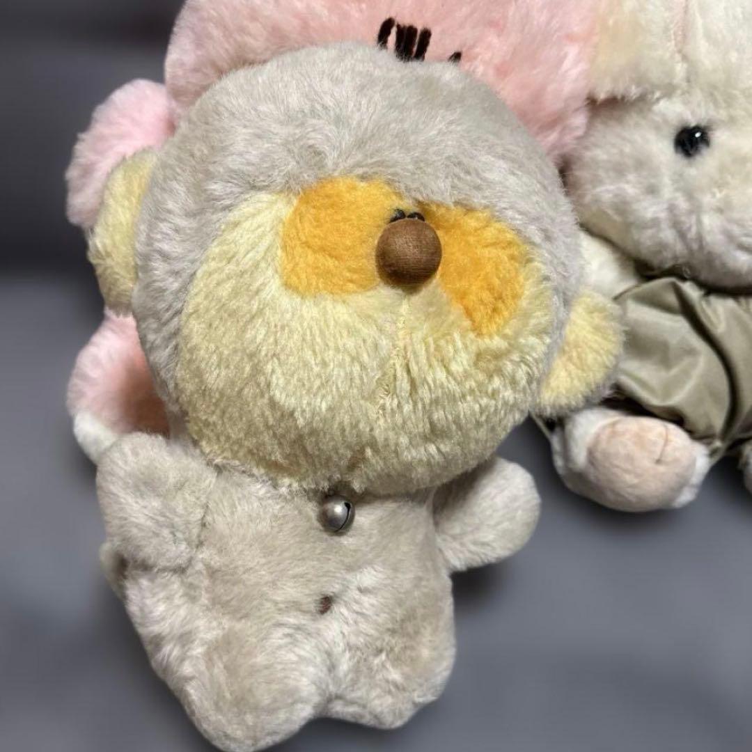 昭和レトロ　ぬいぐるみ4点　うさぎさん2匹/ぶたさん/おさるさん