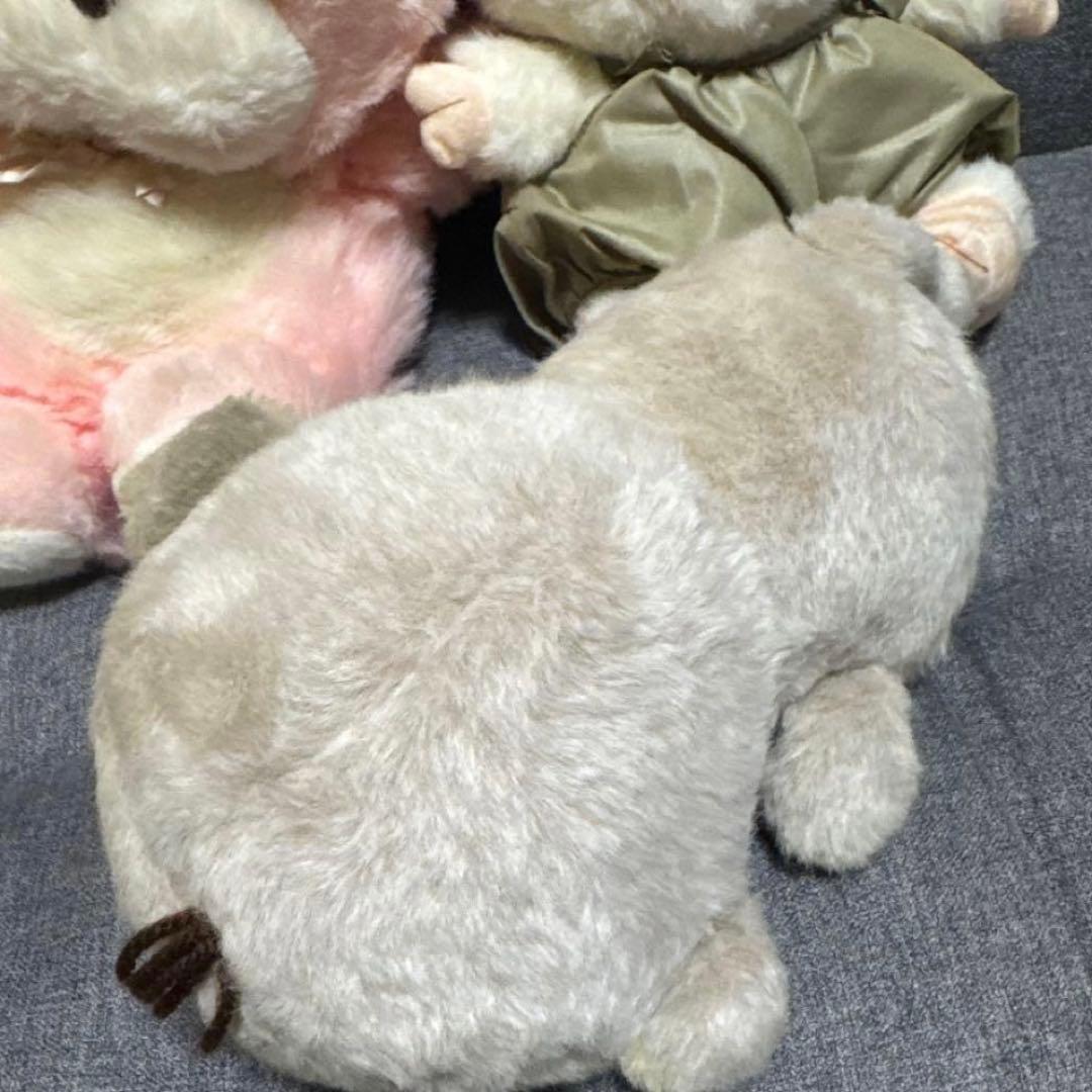 昭和レトロ　ぬいぐるみ4点　うさぎさん2匹/ぶたさん/おさるさん