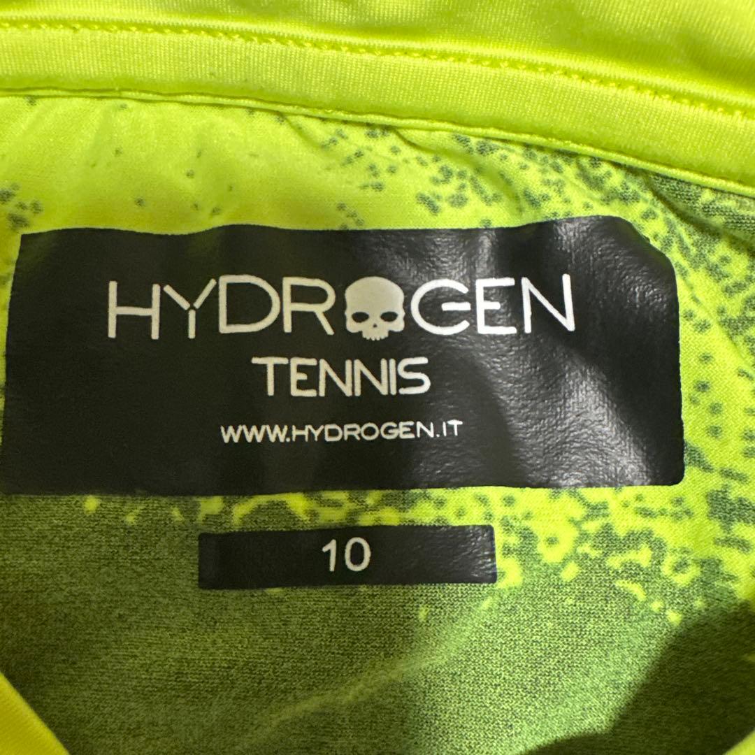 HYDROGEN テニス Tシャツ サイズ10 ブラック/ライム