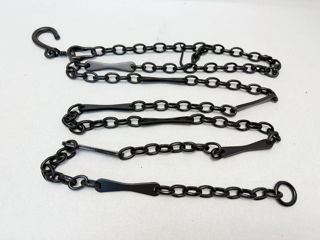 未使用 二代金工師 木村清五郎作 さび色 釚鎖弦道具 釜環鎖 弦 共箱