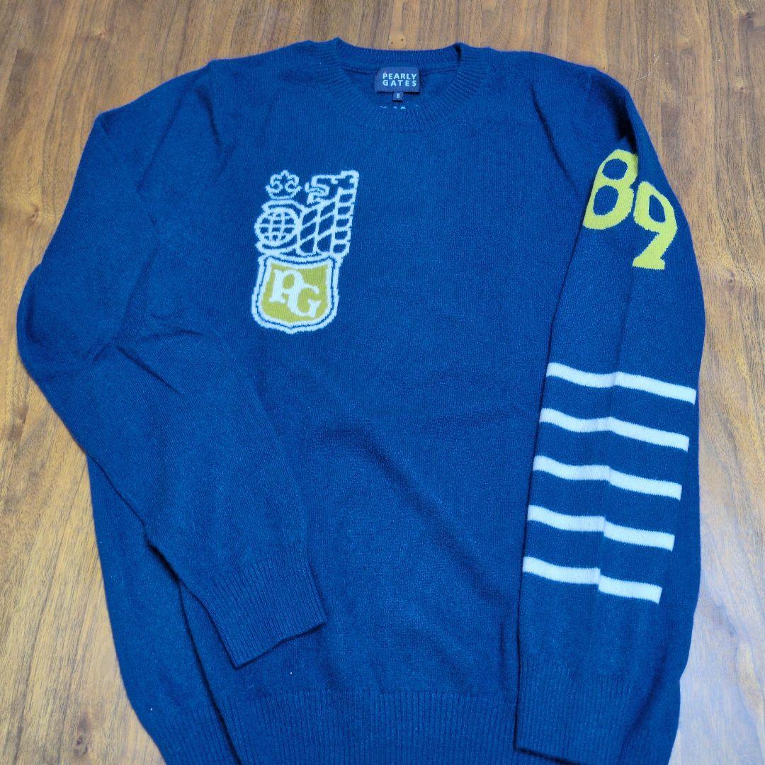 パーリーゲイツカシミヤPGロゴ ネイビーセーター