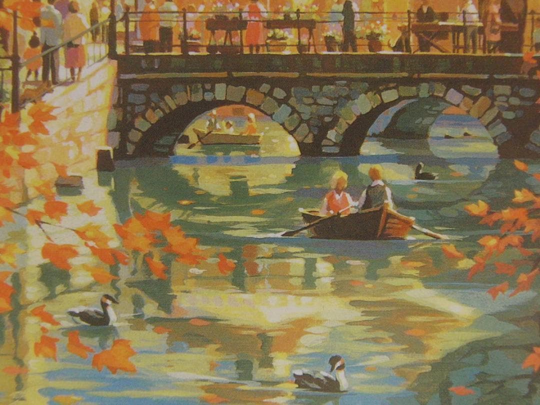 笹倉鉄平、【秋のアヌシー】、希少な額装用画集より、状態良好、新品額装付、送料込み