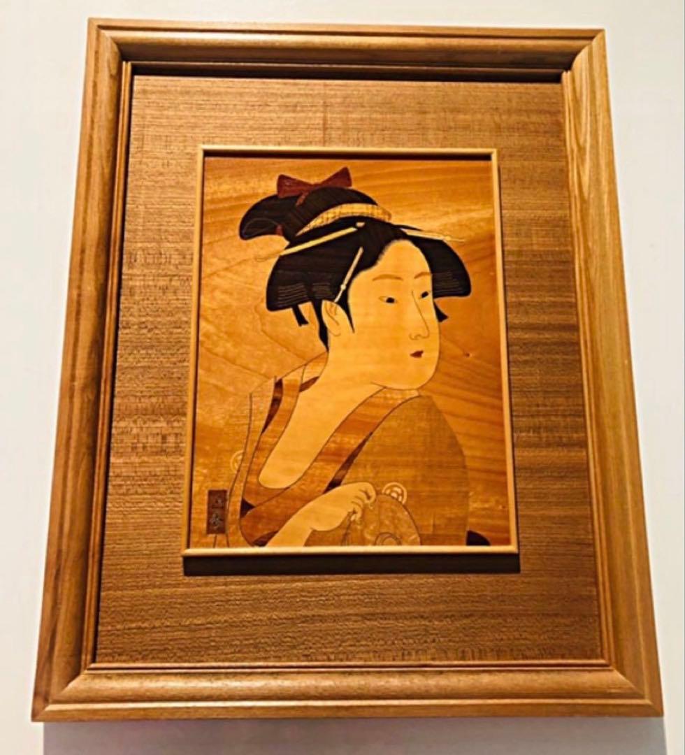 レトロ◆希少◆絵画◆木製 ◆歌舞伎⁉️女将⁉️かんざし/カンザシ／簪⁉️和装◆匠秀⁉️