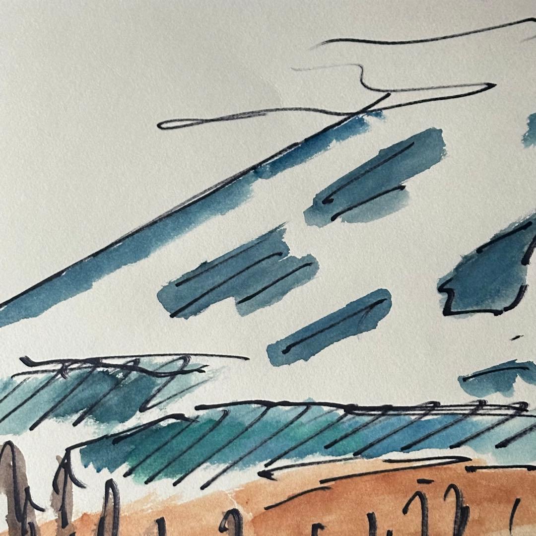 超限定9月9日20時迄‼️真作カムイ坂本直行「羊蹄山神威岳」水彩画　日付署名証明書