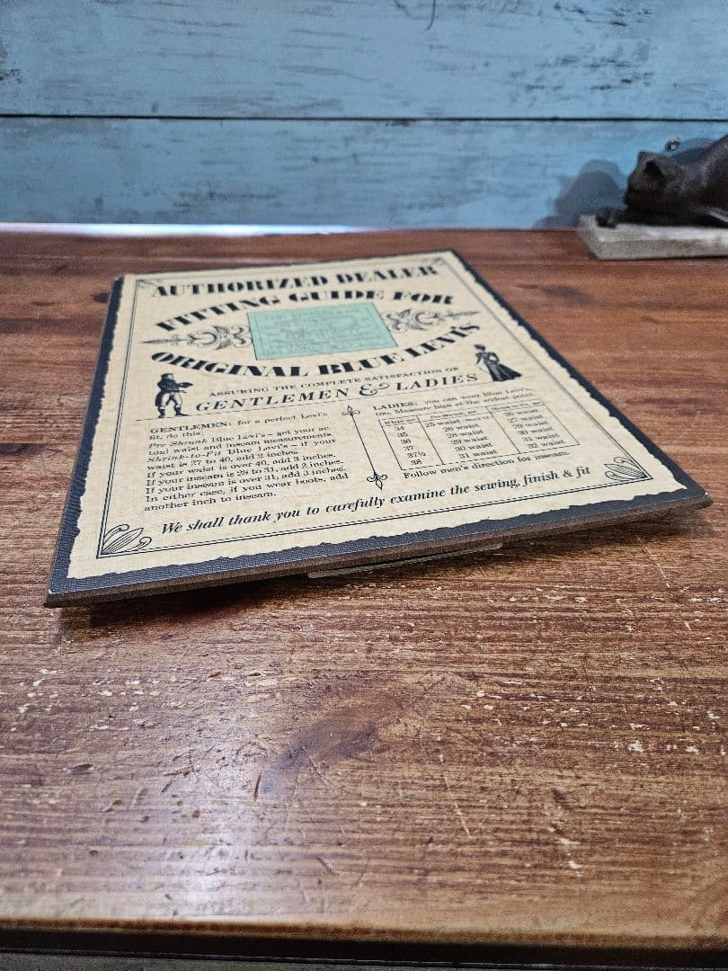 USAヴィンテージ Levi's WW2 FITTING GUIDE BORD