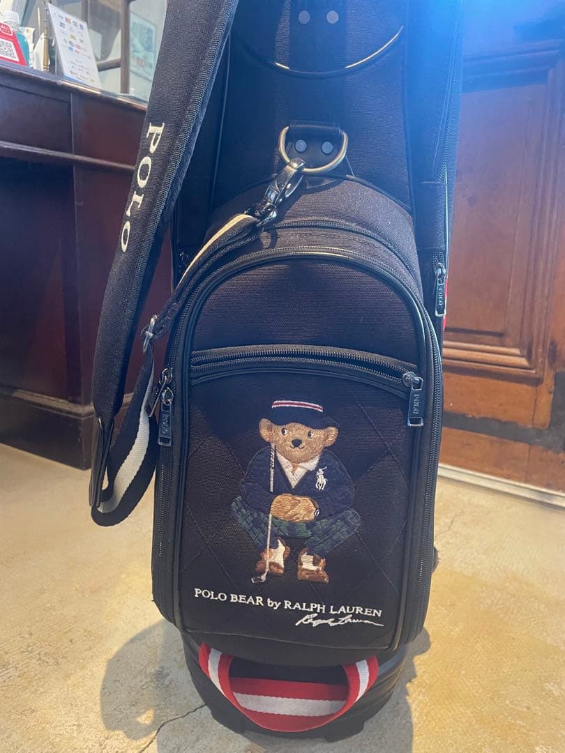 ポロベアキャディバッグ(ブラック×レッド) polo golf