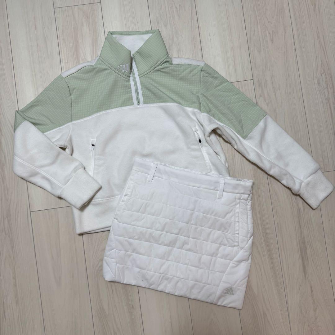 アディダス ゴルフ セットアップ もこもこ ジャケット 中綿 スカート 秋冬