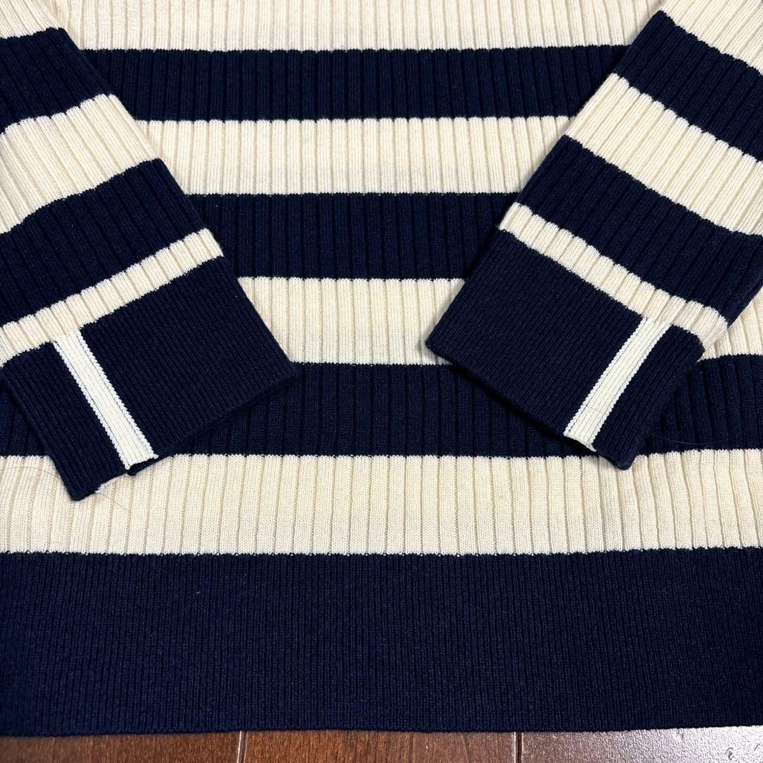 パーリーゲイツ　ウールカシミヤ　ボーダー柄ハイネックサイズ5
