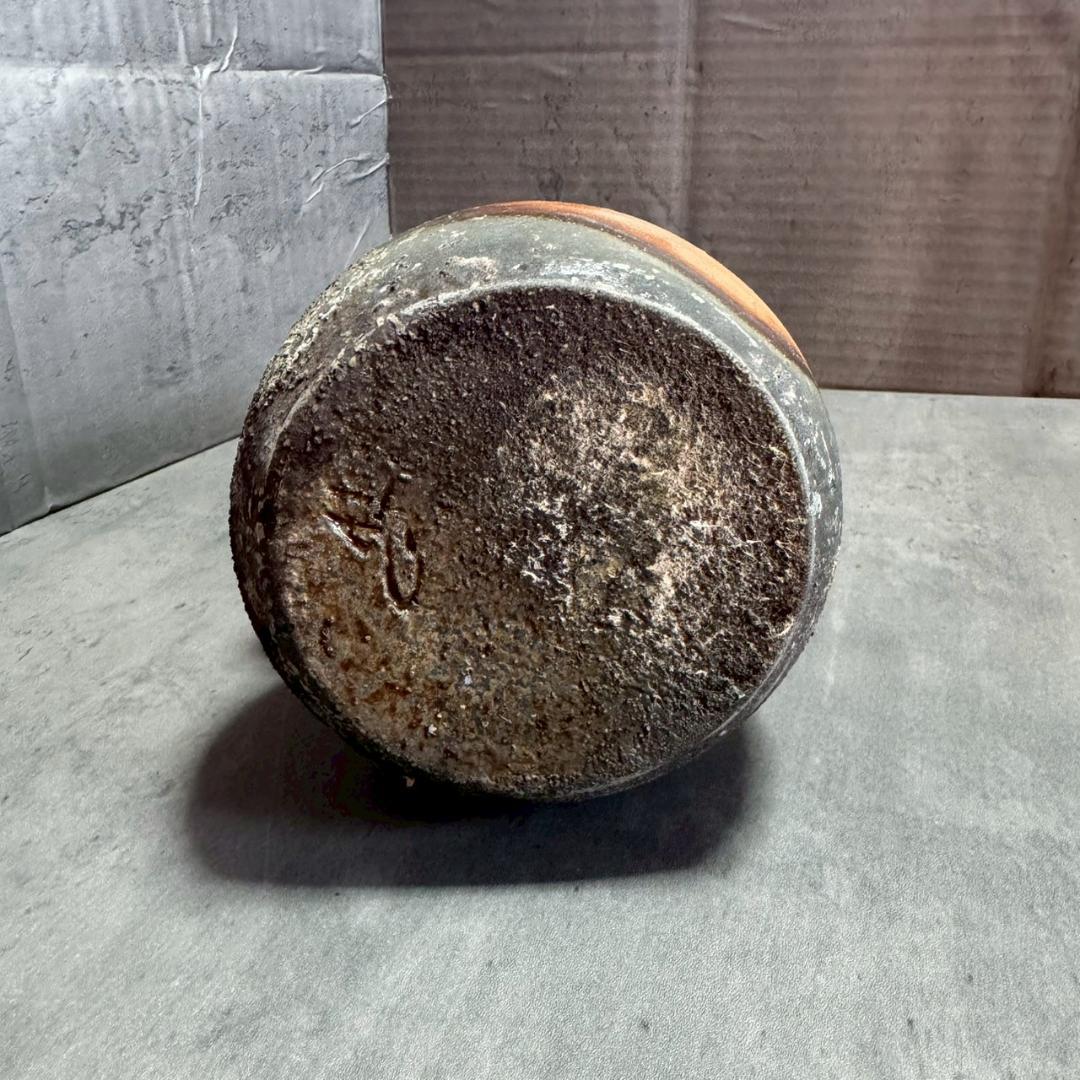 【備前焼】岡安廣宗 作 花入れ 共箱・布付き 本物保証 茶道 華道 花器 花瓶