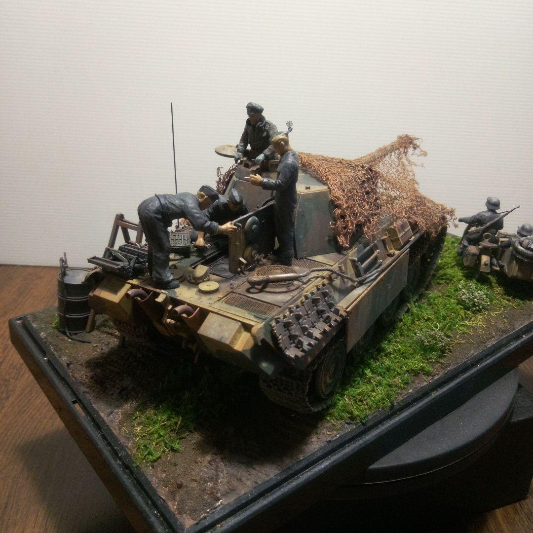 大蛇丸　パンター戦車 1/35　ジオラマ完成品　キングタイガー完成品